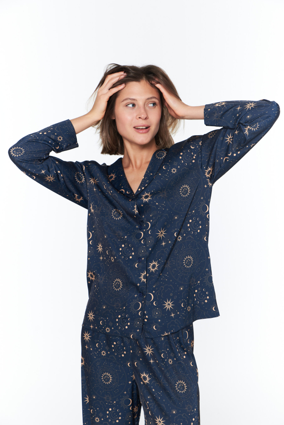 Шелковая блуза с созвездиями