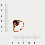 Кольцо для женщин из розового золота 585 пробы с гранатом (арт. 100-1473_grst-01)