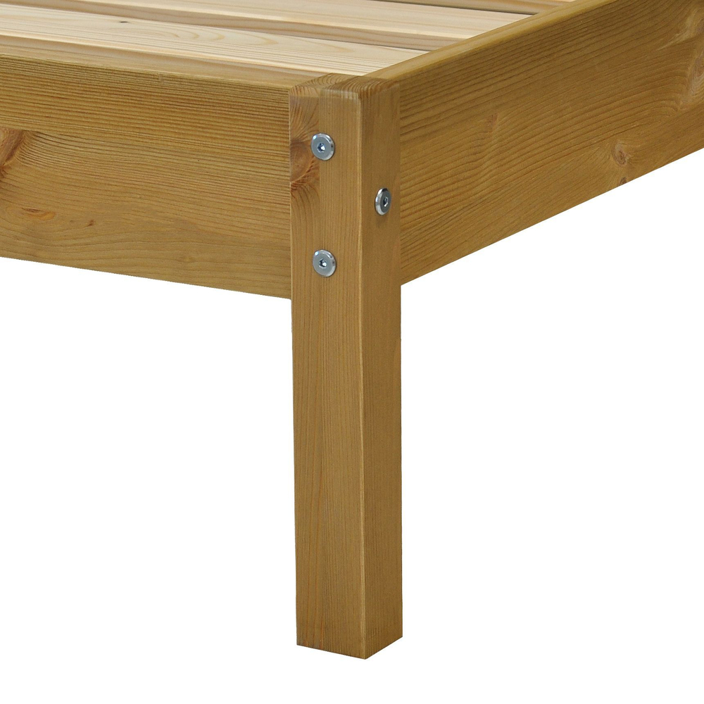 Кровать односпальная 90х200 Тарва из сосны с настилом, бейц