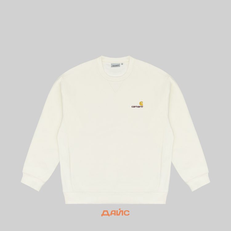 Толстовка мужская Carhartt WIP American Script Sweatshirt артикул:I025475_wax - купить в магазине Дайс