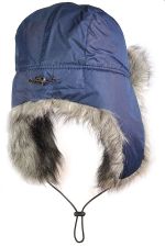Шапка-ушанка "Тикси" Йети (черный/синий/серый)