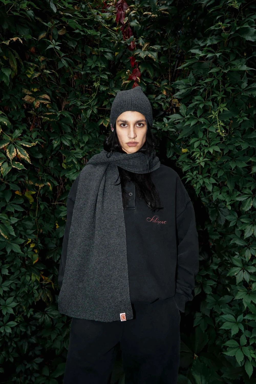 Шапка бини из шерсти мериноса серая