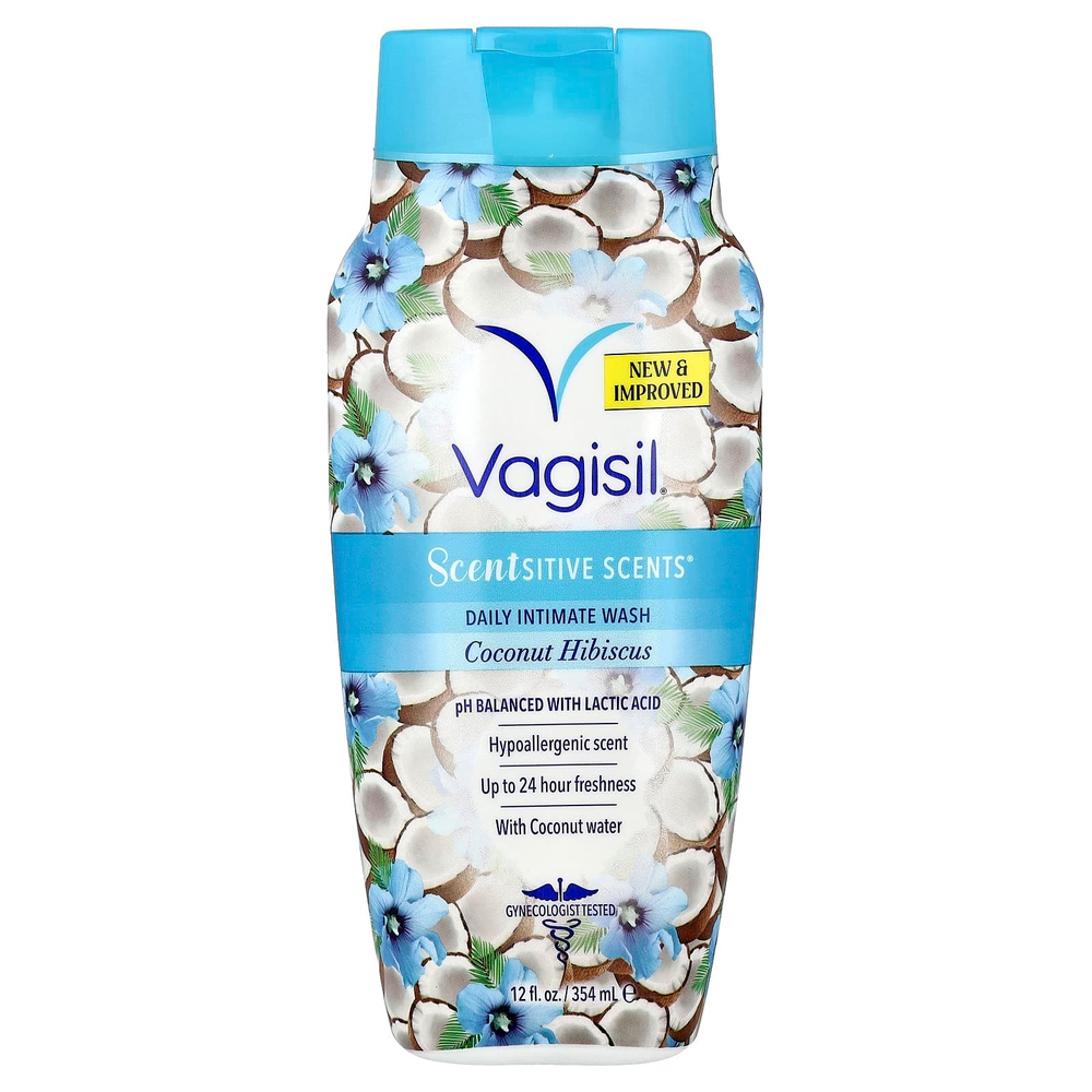 Vagisil, Scentsitive Scents®, средство для ежедневного умывания, кокос и гибискус, 354 мл (12 жидк. унций)