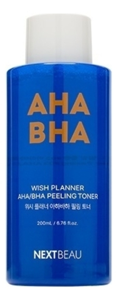 NEXTBEAU Тонер отшелушивающий с AHA/BHA кислотами для проблемной кожи - Wish planner AHA/BHA, 200мл