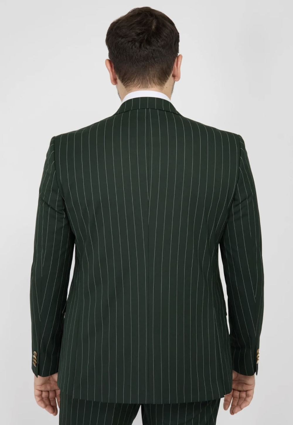 Мужской двубортный костюм (зеленый) В95