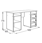 Стол письменный 3 Омега-16 ясень анкор свет/ясень анкор тем