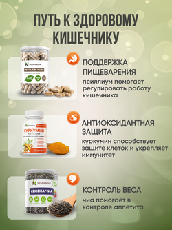 Набор Здоровье кишечника (псиллиум, куркумин, чиа)