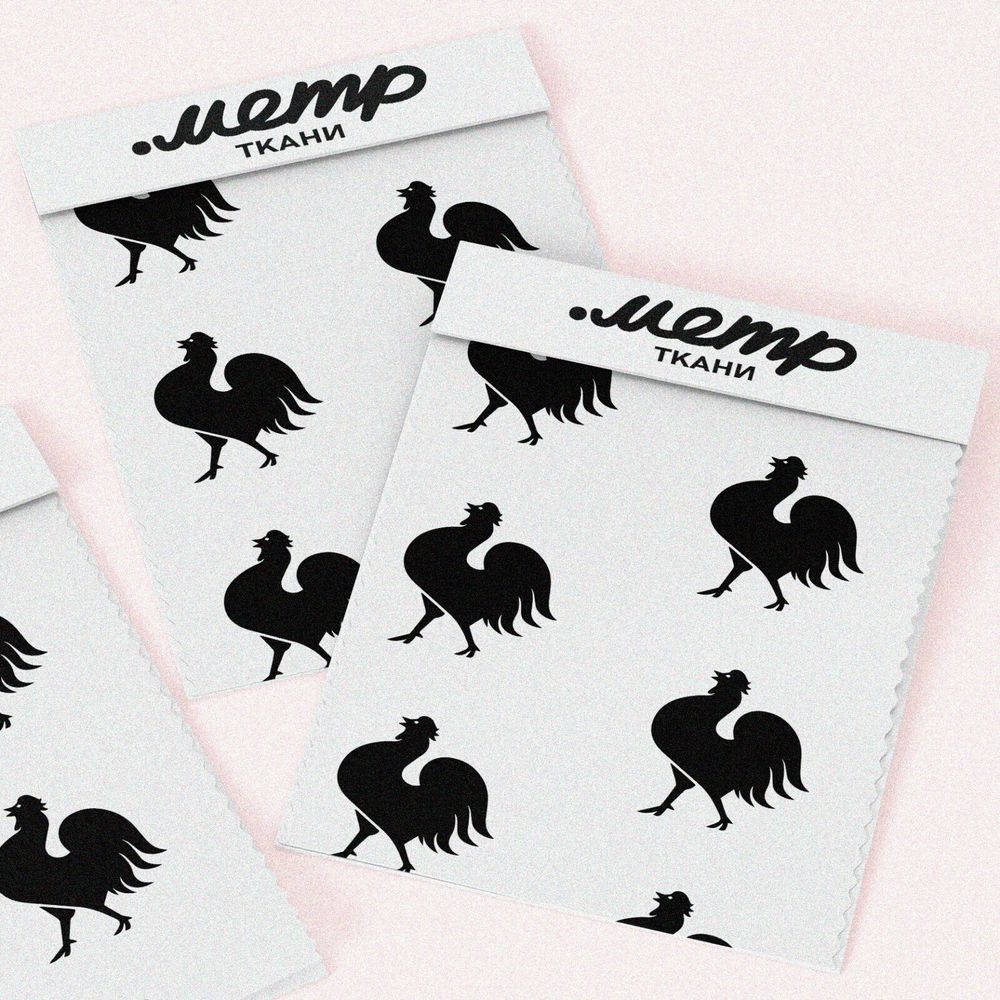 Ткань кулирная гладь силуэт петуха