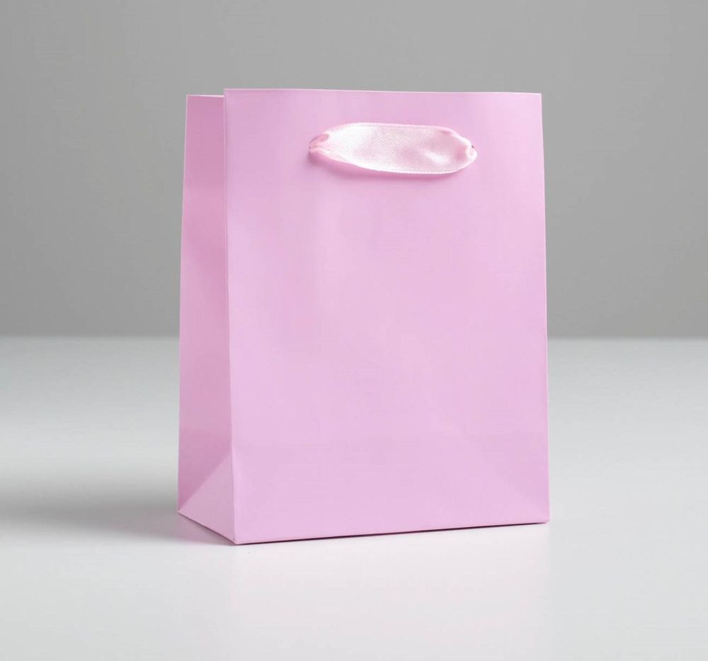 Пакет подарочный XS вертикальный, «Розовый», 11,5*14,5*6см (Д*В*Ш)