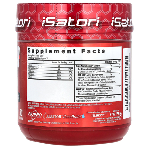 Isatori, Amino-Gro, снежный шишка из голубой малины, 300 г (10,6 унции)