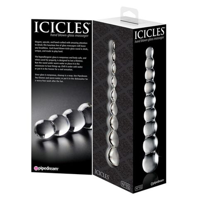 Стеклянная анальная елочка Icicles No.2 - 21,6 см. (Цвет: прозрачный)