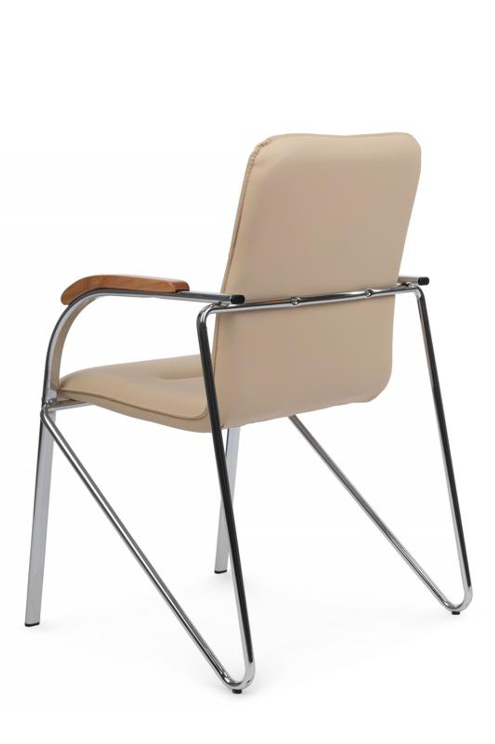 Стул Riva Самба с деревянными подлокотниками SMB-02H Хром гальв. Бежевый