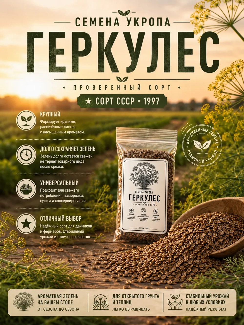 Семена укропа для дачи и огорода