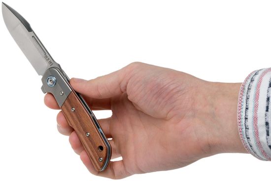 Складной нож MKM "CLAP" MKM/LS01 ST c клинком из стали Böhler M390 Microclean®, рукоять дерево (Santos) / титан