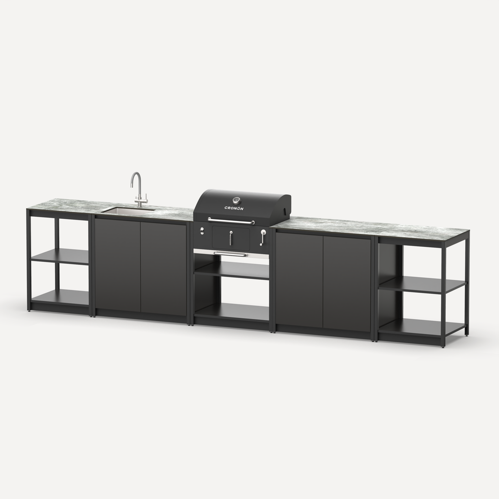 Мангальный комплекс Lounge M-118SB, 3.8 м, черный/серый каспий