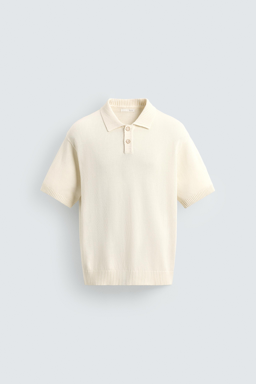 ZARA ПОЛО ИЗ РЕЛЬЕФНОГО ТРИКОТАЖА RELAXED FIT, ЭКРЮ