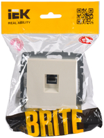 BRITE Розетка компьютерная RJ45 кат.5E РК10-БрКр бежевый IEK