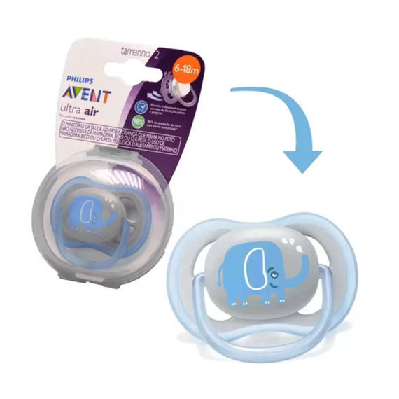 Əmzik \ ultra air soother, 6-18m, grey elephant, 1-pack