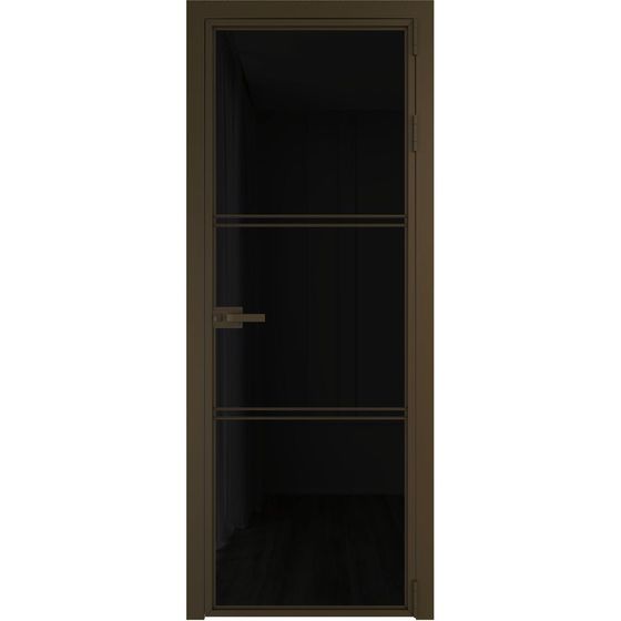 Алюминиевая дверь 3AХ деорэ стекло чёрный триплекс