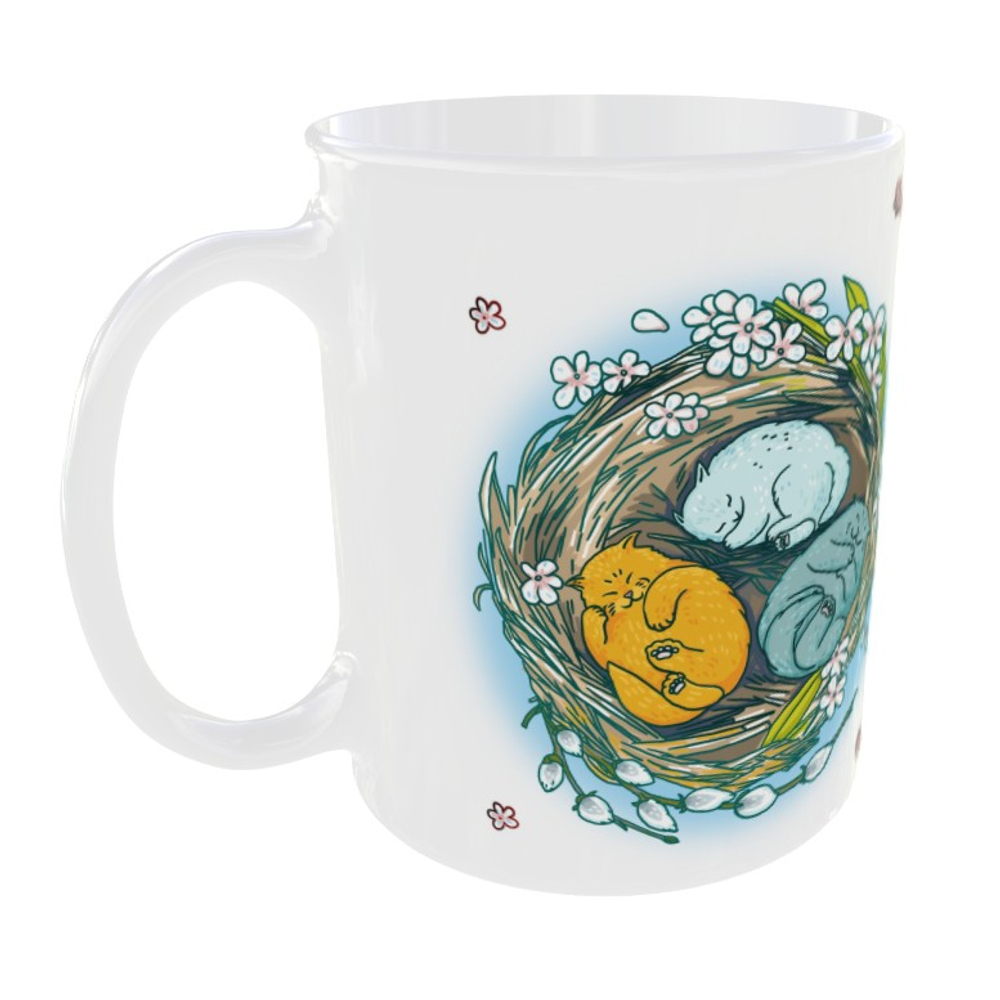 Кружка "Котики в гнезде"