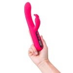 Ярко-розовый вибратор с клиторальной стимуляцией 23,5см ToyFa eroTEQ Rablock 593003