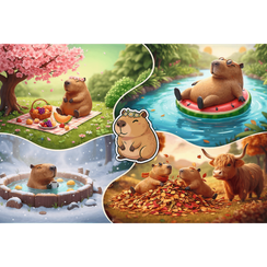 Pazl \ Puzzle \ Пазлы Puzzles - "300" - Four Seasons with Capybaras / Trefl