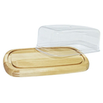 Масленка-сырница деревянная с пластиковой крышкой для сливочного масла и сыра