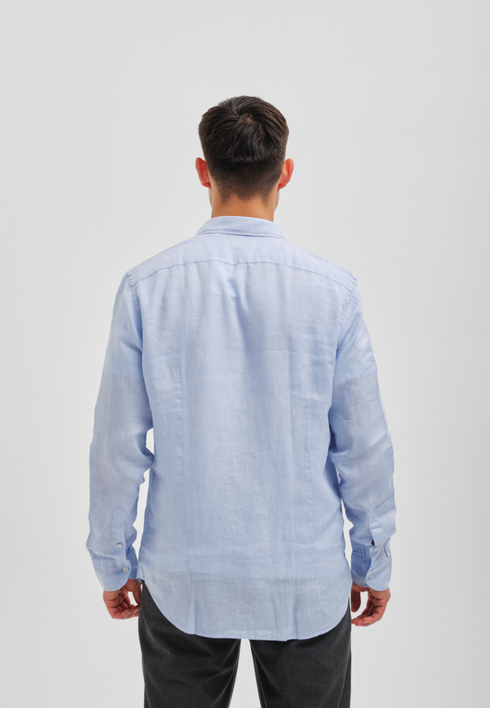 Рубашка мужская лен SHANYRAQ LIGHT BLUE
