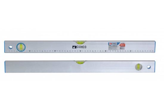 Уровень СОЮЗ 600 мм 2 глазка алюминиевый