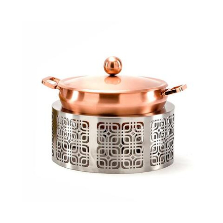 Подставка фуршетная стойка d 32 см h26 см круглая нерж. + кастрюля медь P.L.