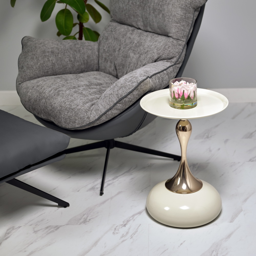 Кофейный столик Angel 40x55см, белый, металл