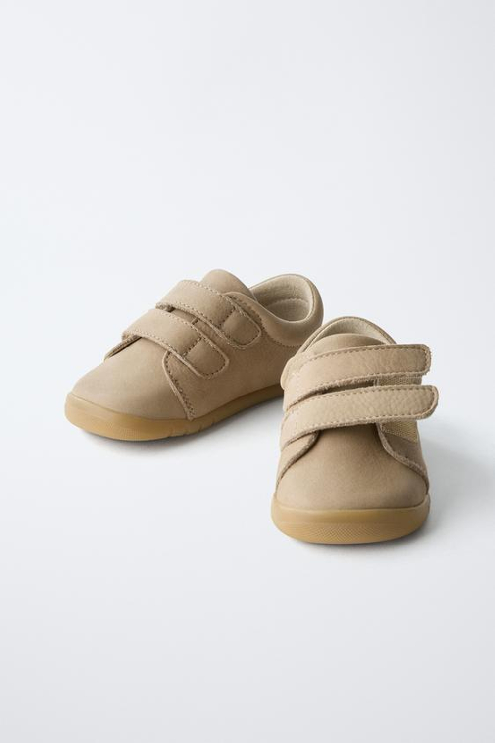 ZARA КОЖАНЫЕ КРОССОВКИ BAREFOOT, ПЕСОЧНО-КОРИЧНЕВЫЙ