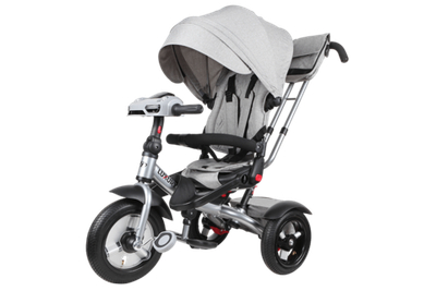 Детский трехколесный велосипед с ручкой Tech Team Luxury 2022 серый