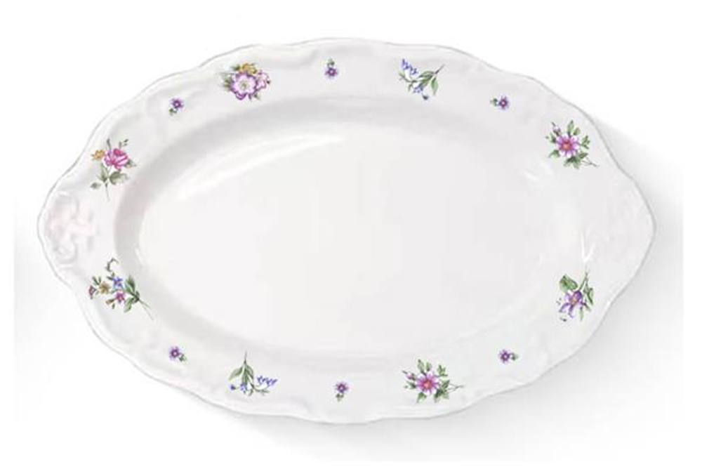 Блюдо овальное 35,5x22 см h 3,4 см, фарфор, Retro Garden