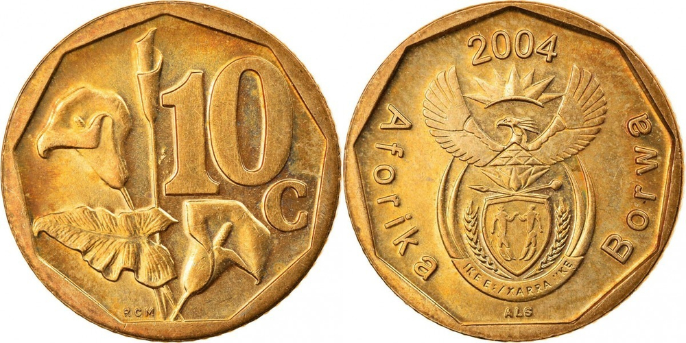 ЮАР 10 центов, 2004 Aforika Borwa UNC