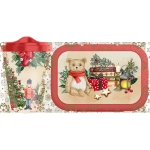 Набор с декором «Игрушки»: стакан с крышкой 420мл + ланч-бокс 0,85л (красный)