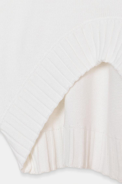 ZARA СВИТЕР С КОРОТКИМИ РУКАВАМИ И АСИММЕТРИЧНЫМ НИЗОМ, ЭКРЮ