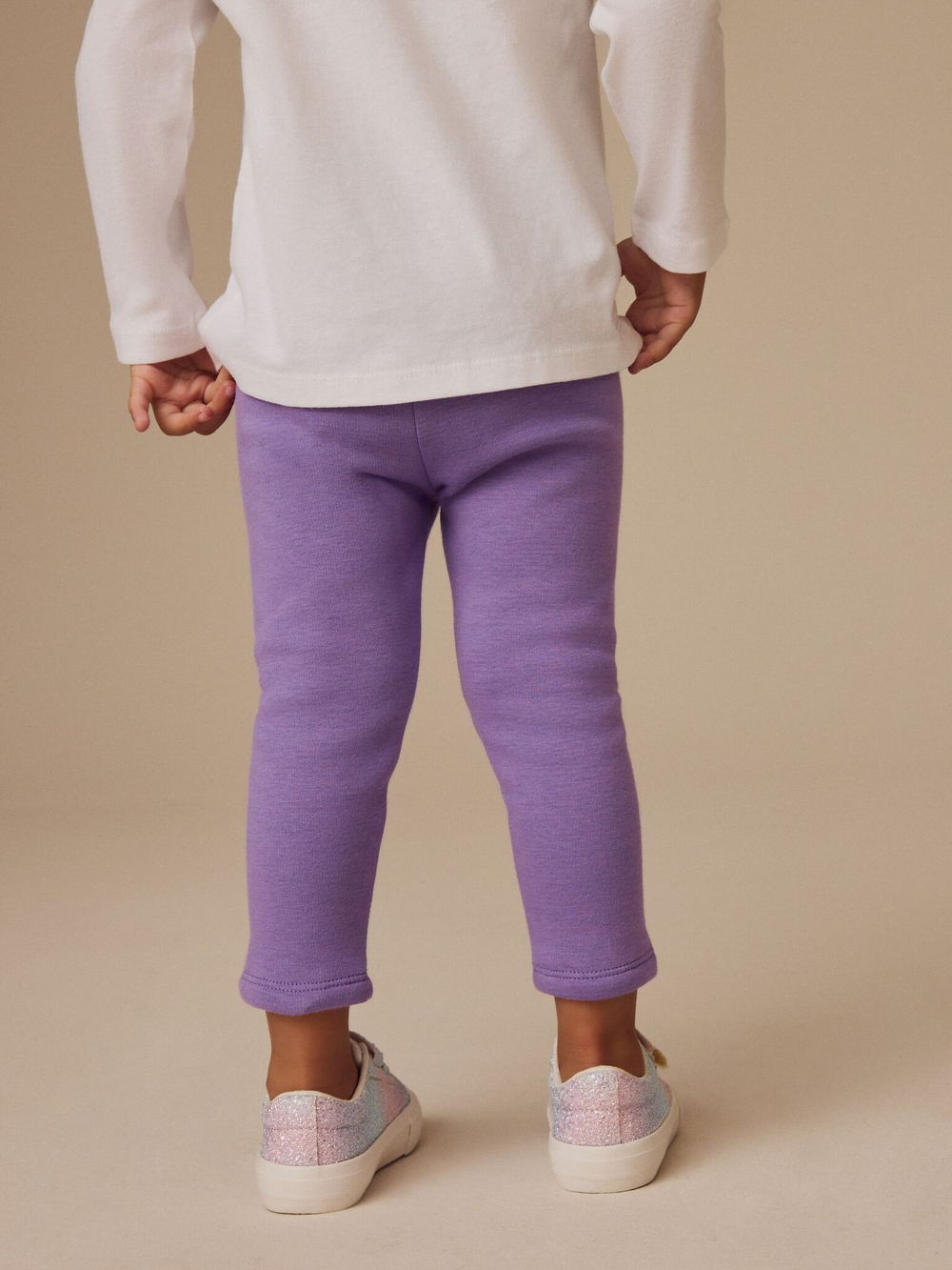 Легинсы с флисовой подкладкой и вышивкой для девочки Next E51-644, Сиреневый