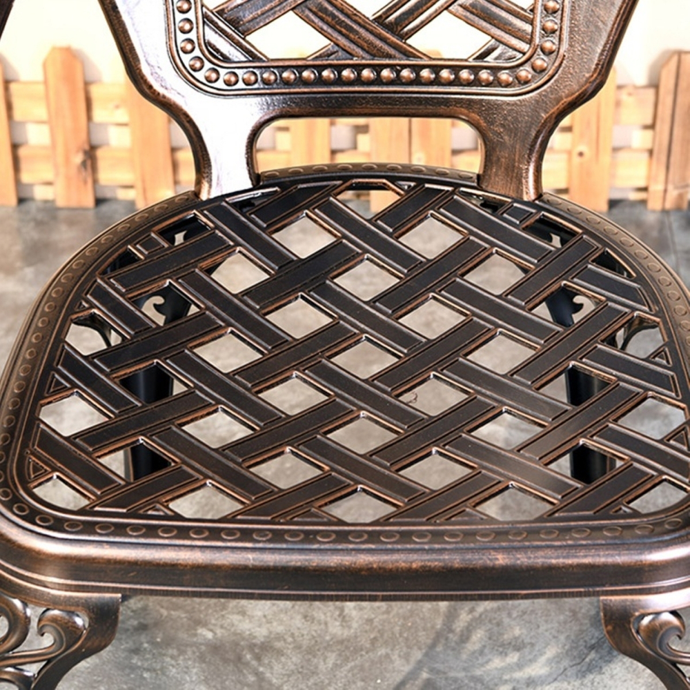 Обеденная группа из литого алюминия стол Древний путь(185х100) + 8 кресел Финляндия (9 предметов)