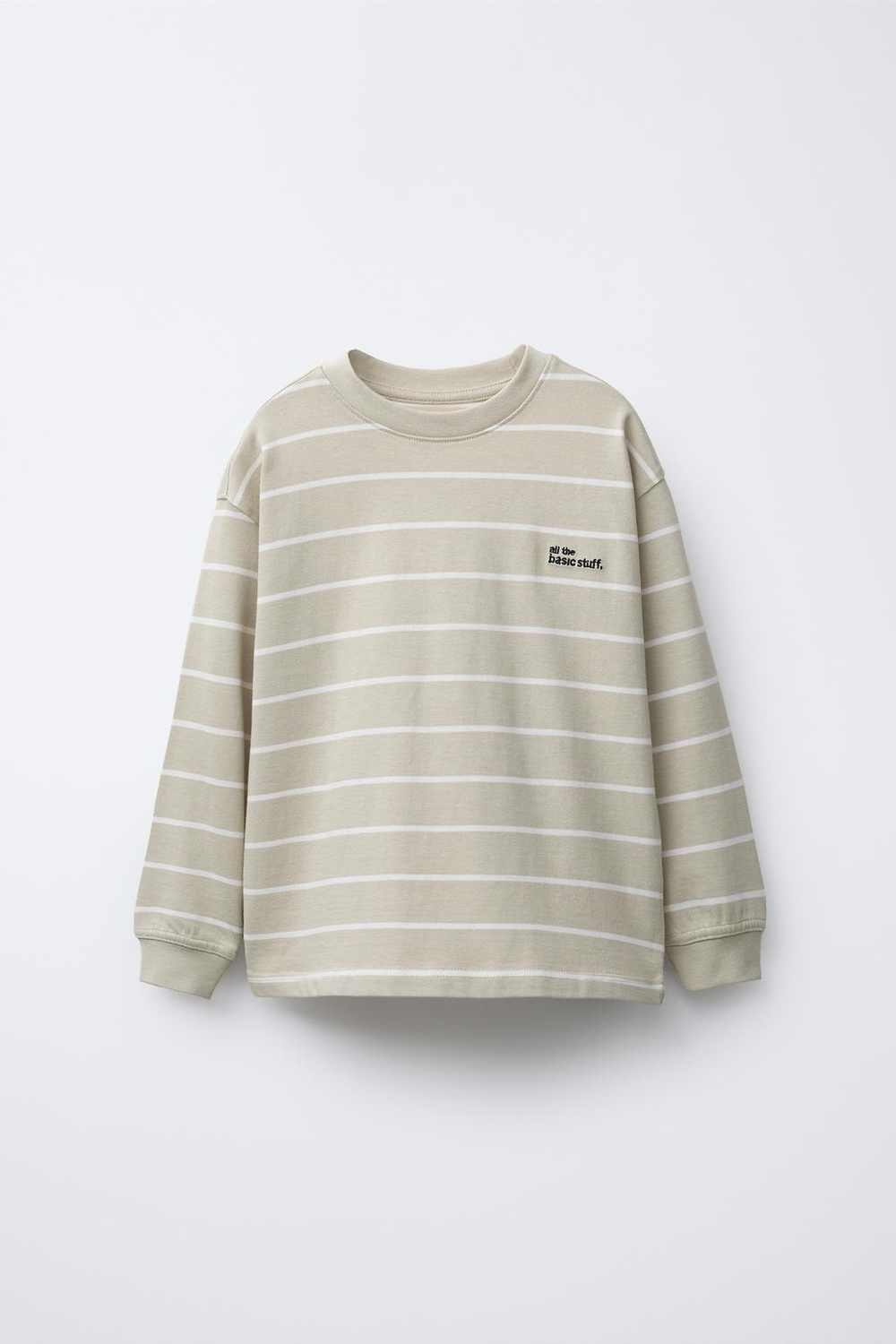 ZARA ЛОНГСЛИВ В ПОЛОСКУ ИЗ ПЛОТНОЙ ТКАНИ, ЦВЕТ ВЫБЕЛЕННОГО ЛЬНА