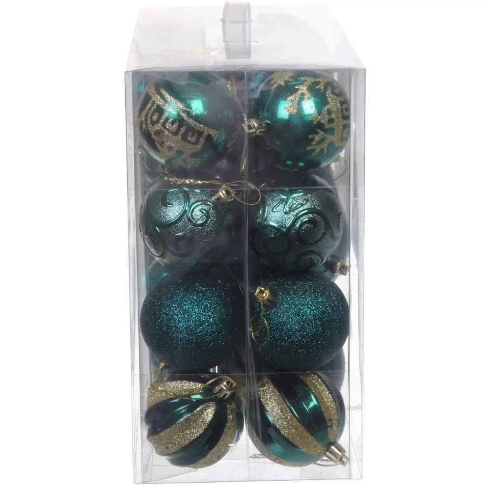 Набор ёлочных украшений «Wish» 6 см + 4 см (53 предмета), Изумруд