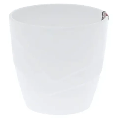 Кашпо для цветов пластиковое 2,8л d-17см «Грация» со вставкой белый