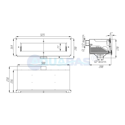 СК.40.1 Скиммер с узкой горловиной под углом 6 градусов 2" композит