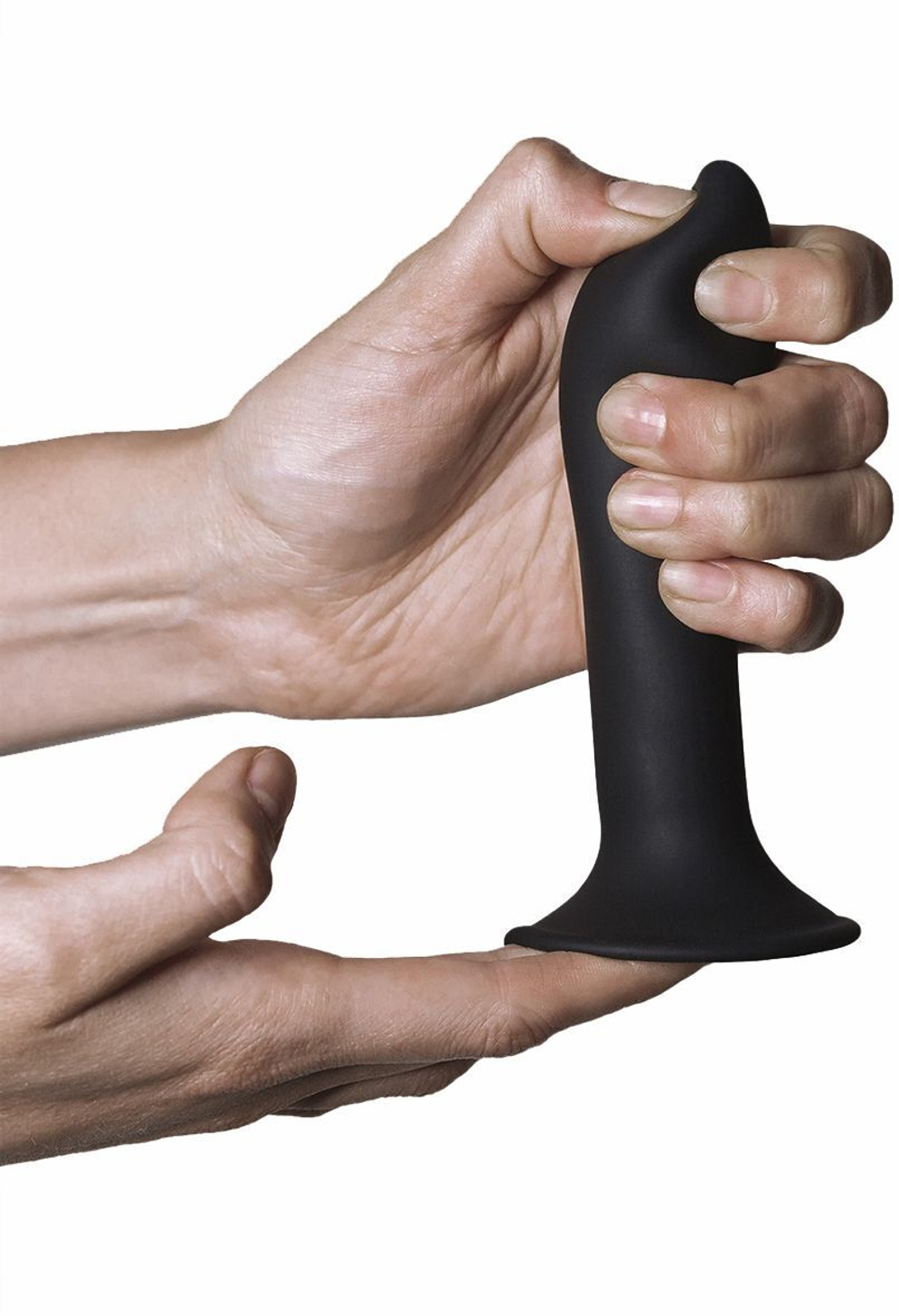 Черная анальная пробка двойной плотности Hitsens 5 - 12,9 см. (Цвет: черный)