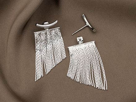 Серьги-джекеты "Вечерние "Кисточки", 40мм