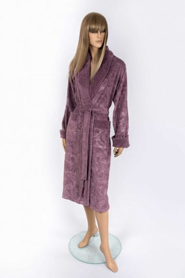 Халат женский без капюшона EMILY Черничный