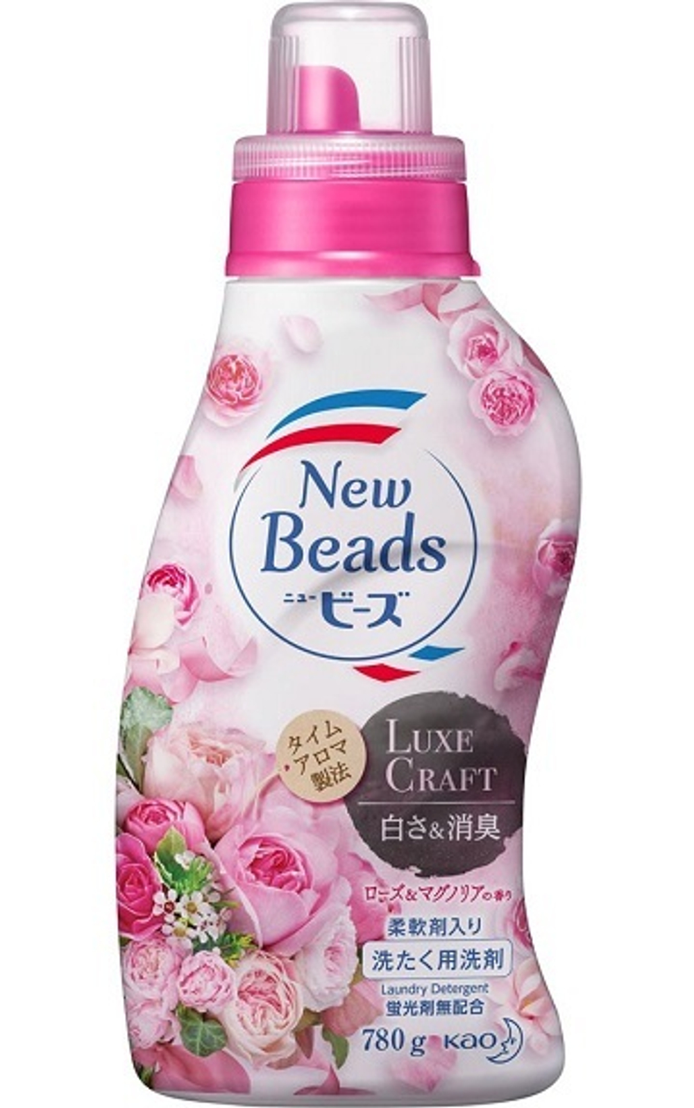 Гель для стирки белья с кондиционером аромат розы и магнолии 780 г New Beads Fragrance Gel Kao