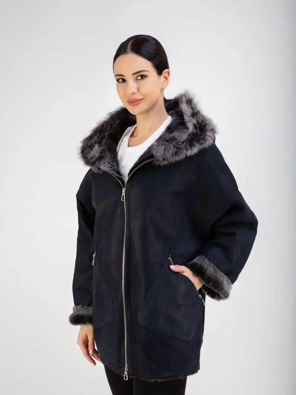 Дубленка женская зима натуральная оверсайз Турция