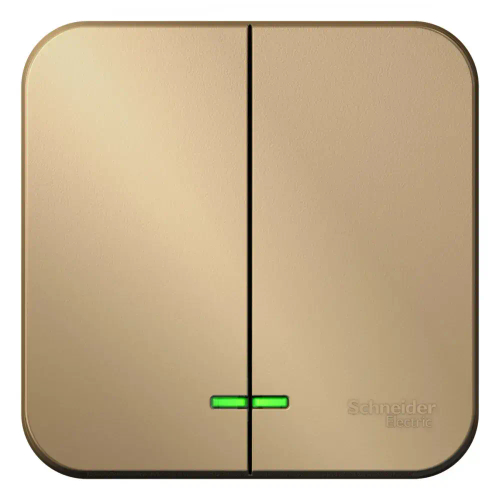 BLANCA О/У 2-клавишный ВЫКЛЮЧАТЕЛЬ (сх.5) с подсветкой, 10А, 250В, ТИТАН