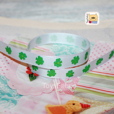 Лента репсовая 10мм (крупный клевер) Р10-18 (1 ярд)